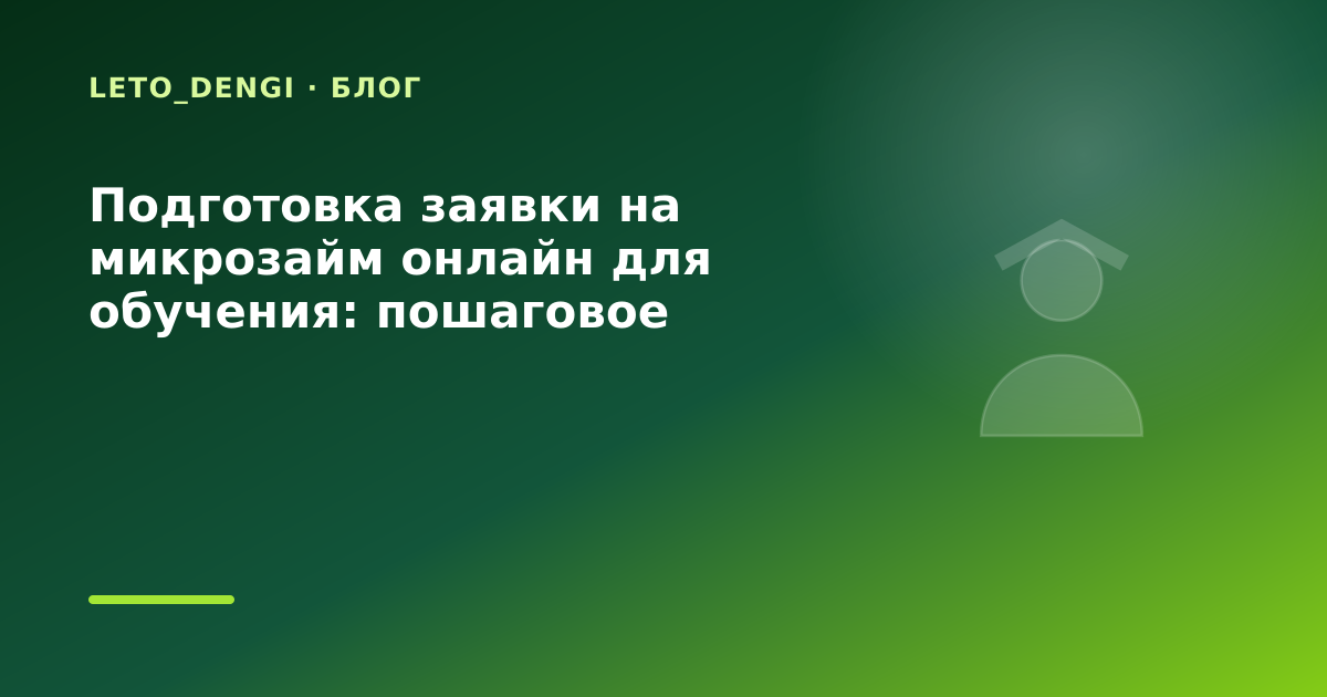Подготовка заявки на микрозайм онлайн для обучения: пошаговое руководство — иллюстрация Leto Dengi