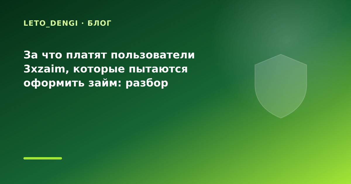 За что платят пользователи 3xzaim, которые пытаются оформить займ: разбор условий — иллюстрация Leto Dengi